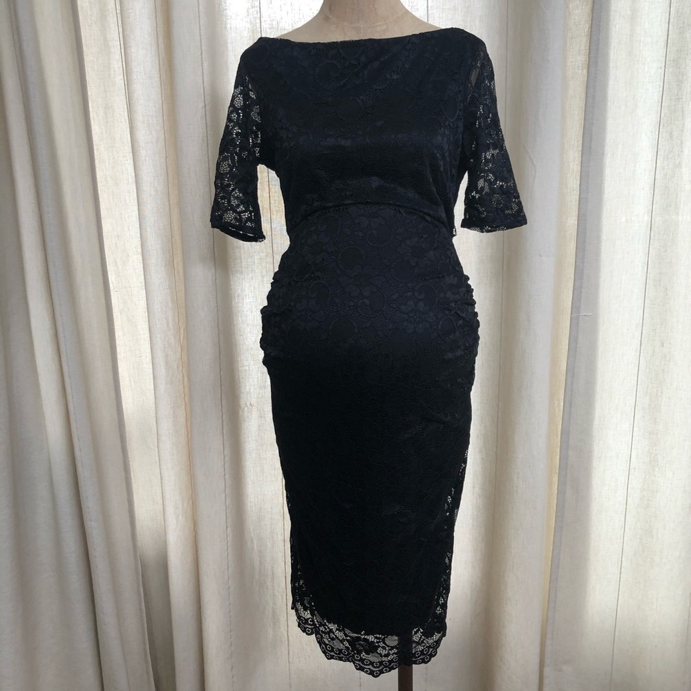 ASOS black lace maternity dress size 6